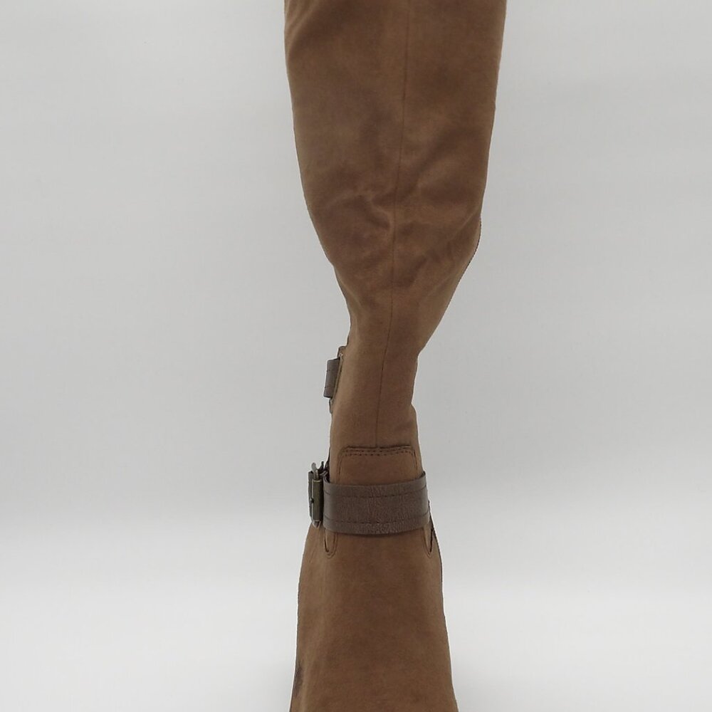 Viviaan womens pull on lug sole knee-high boots - Picture 5 of 8